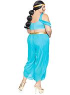 Princess Jasmine from Aladdin, costume top and pants, rhinestones, cold shoulder, XL to 4XL
